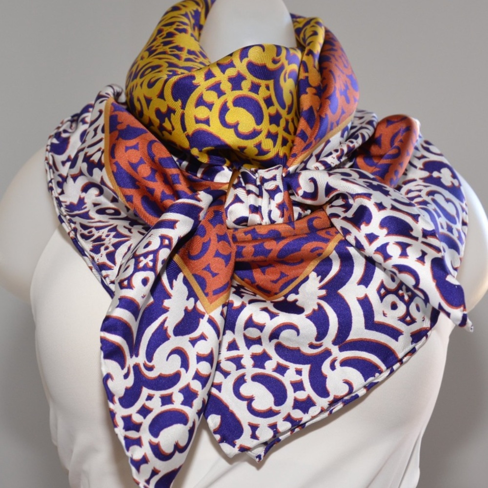 Giant Multicolor Square Regal Design - Silk Twill Shawl